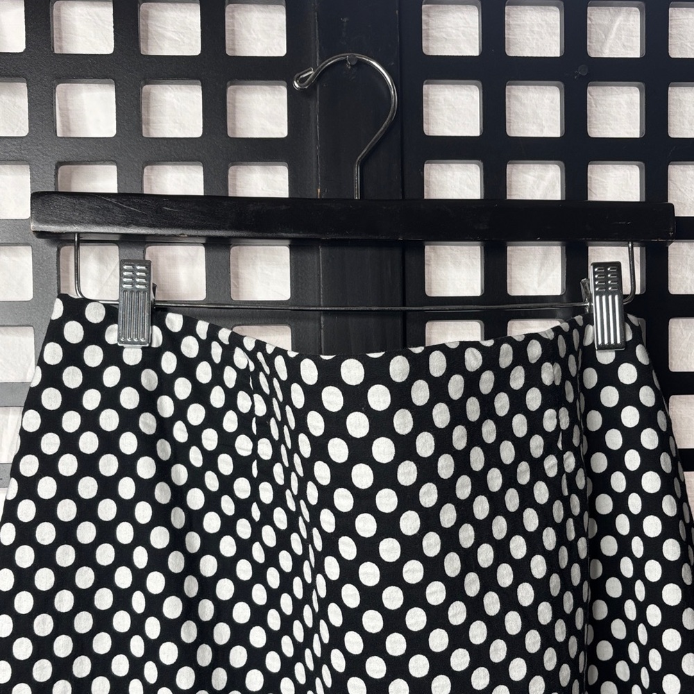 ⚫⚪ Chico's Black White Polka Dot Skirt Size 3 A-Line Stretch Flowy ⚪⚫ - Picture 2 of 12